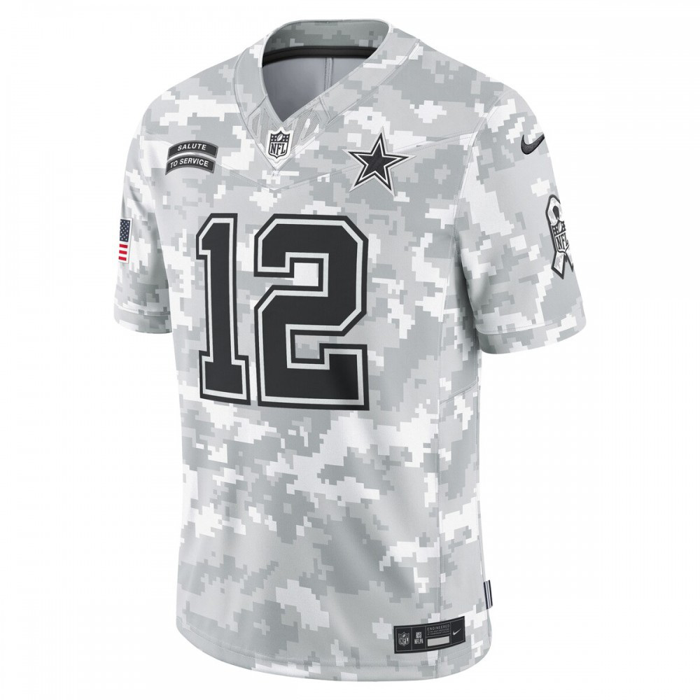 Roger Staubach Dallas Cowboys Nike 2024 Salute to Service Retired Player Limited Jersey - Arctic Camo-GridironStore